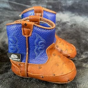THE. CUTEST. Faux ostrich cowboy boots for baby🤠
